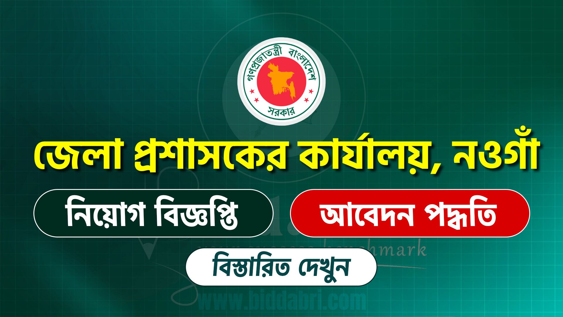 নওগাঁ জেলা প্রশাসকের কার্যালয় নিয়োগ বিজ্ঞপ্তি ২০২৫