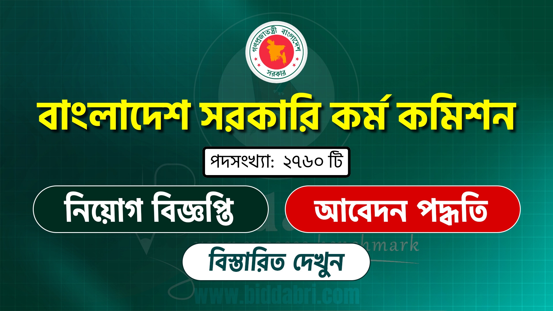 বাংলাদেশ সরকারি কর্ম কমিশন সচিবালয় নিয়োগ বিজ্ঞপ্তি ২০২৫