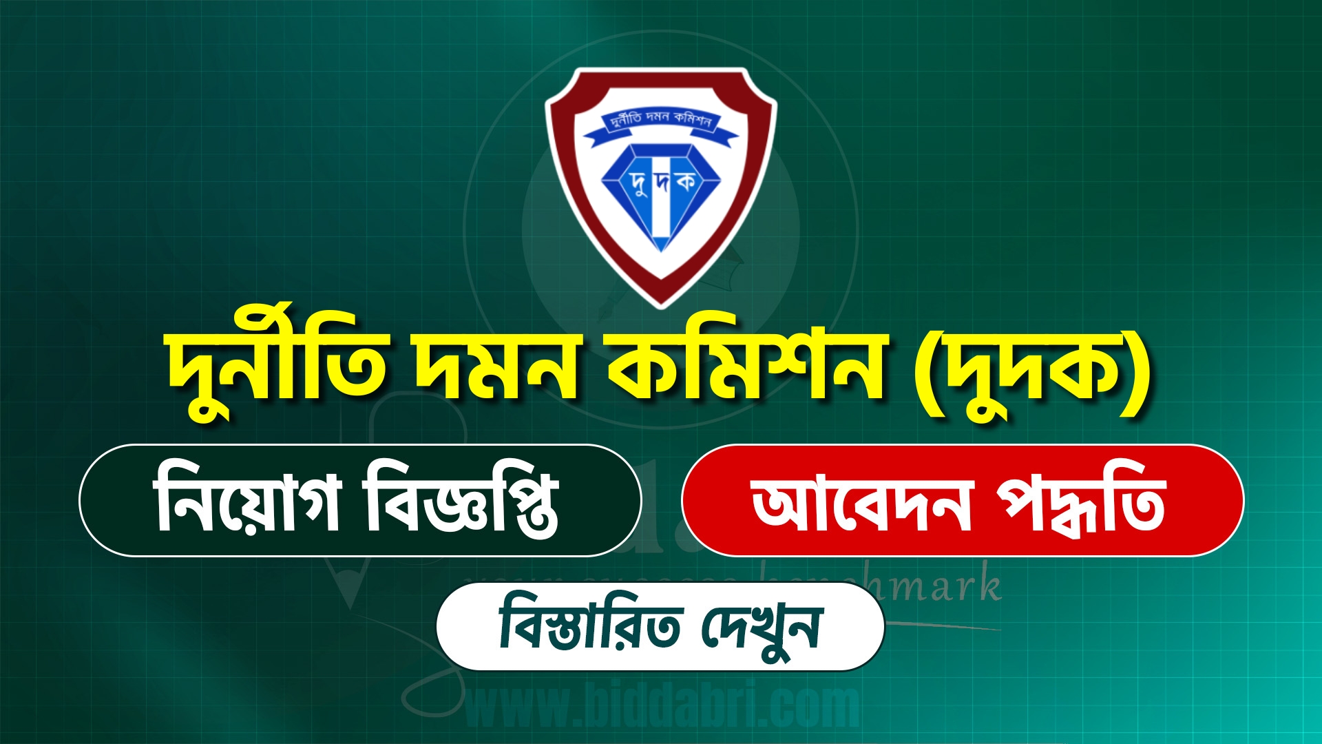 দুর্নীতি দমন কমিশন (দুদক) নিয়োগ বিজ্ঞপ্তি ২০২৫
