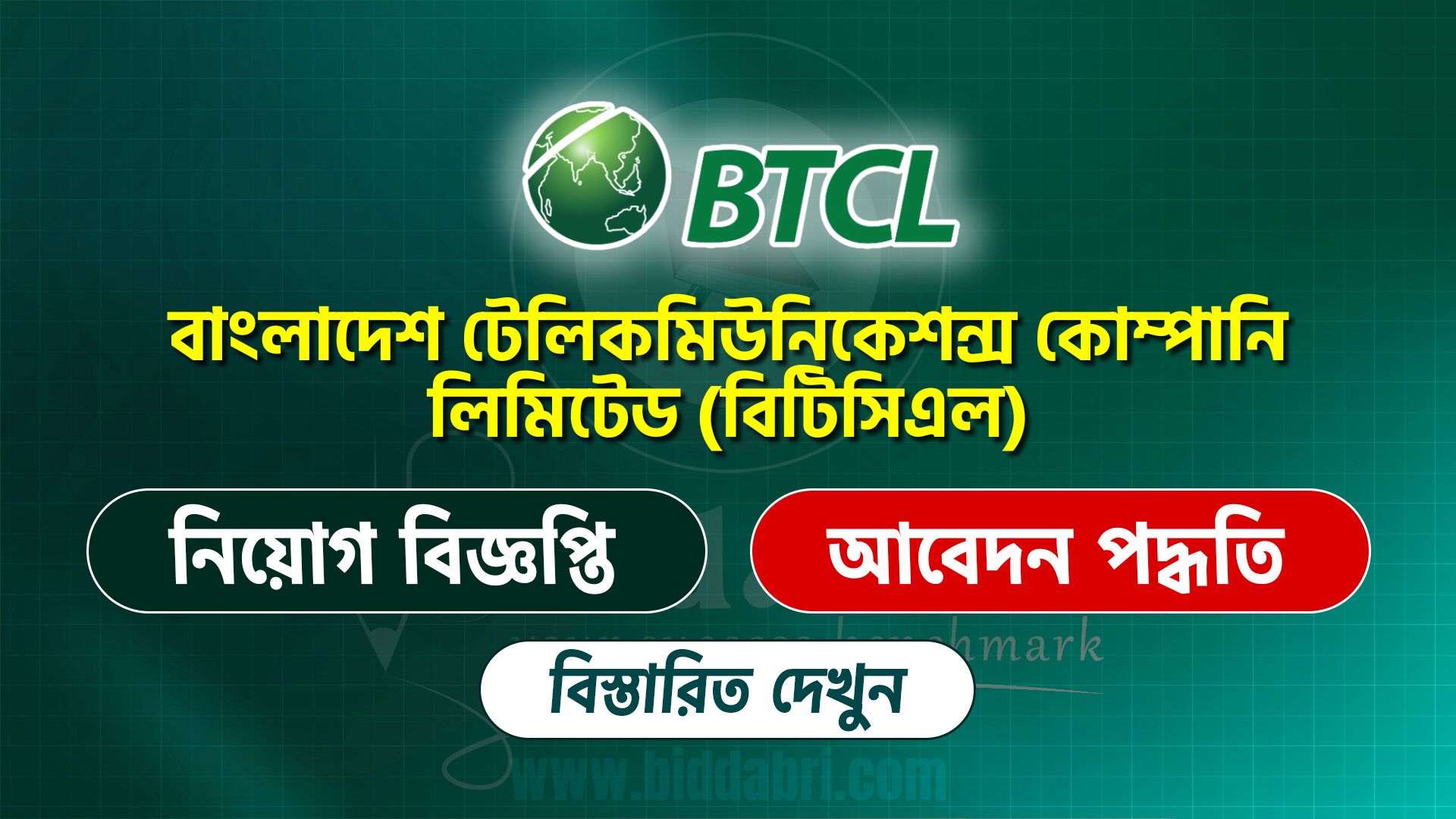 বাংলাদেশ টেলিকমিউনিকেশন্স কোম্পানি লিমিটেড (বিটিসিএল) নিয়োগ বিজ্ঞপ্তি ২০২৫