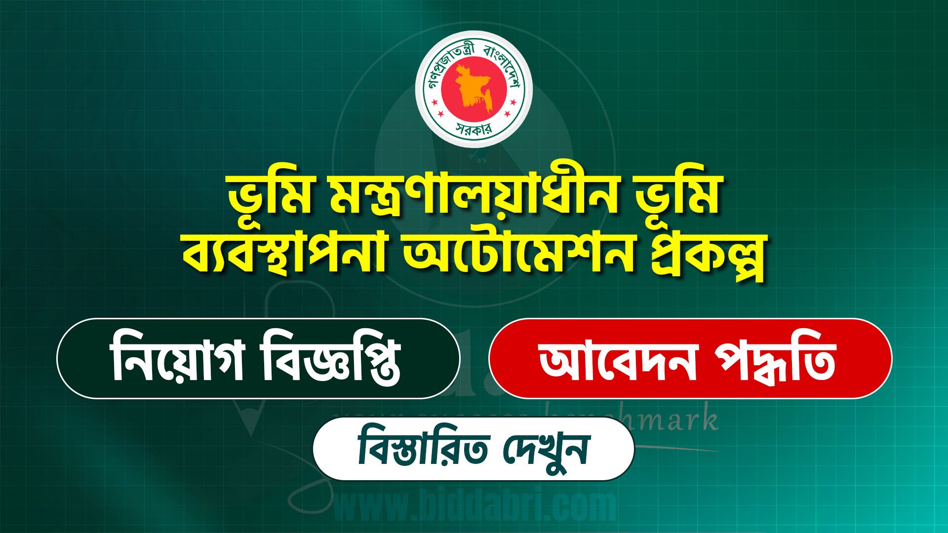 ভূমি অটোমেশন প্রকল্প নিয়োগ বিজ্ঞপ্তি ২০২৫