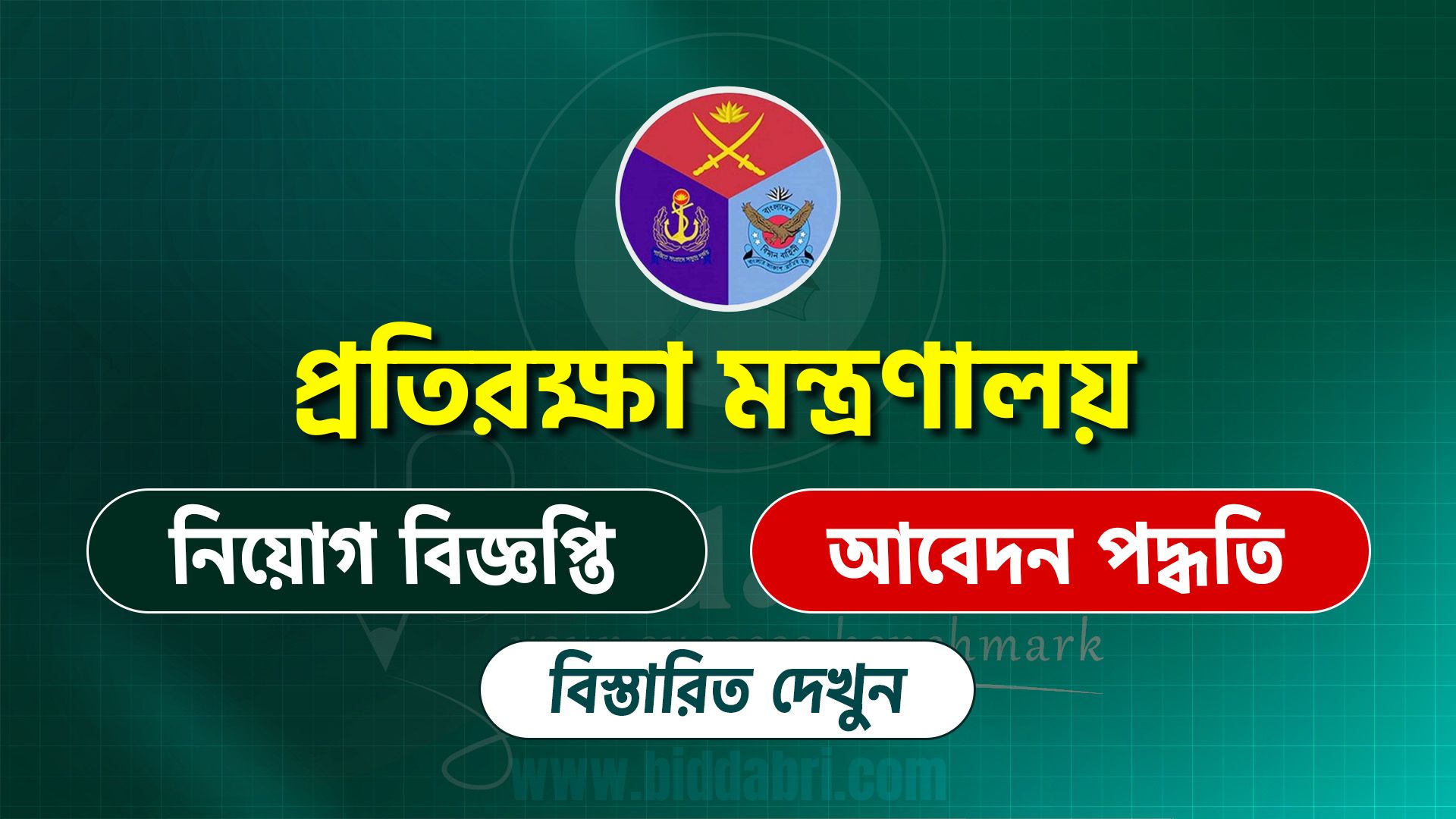 প্রতিরক্ষা মন্ত্রণালয় নিয়োগ বিজ্ঞপ্তি ২০২৫