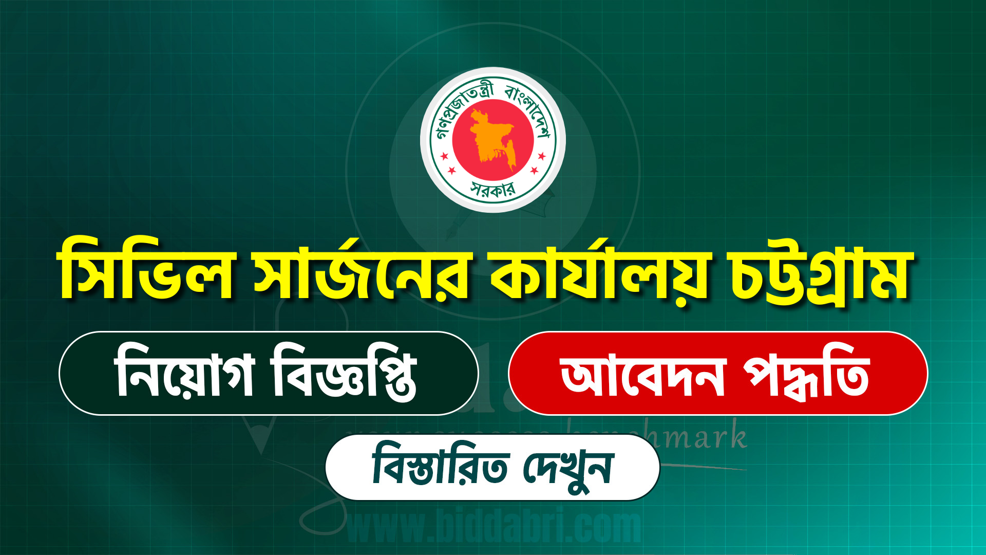 সিভিল সার্জনের কার্যালয় চট্টগ্রাম নিয়োগ বিজ্ঞপ্তি ২০২৫
