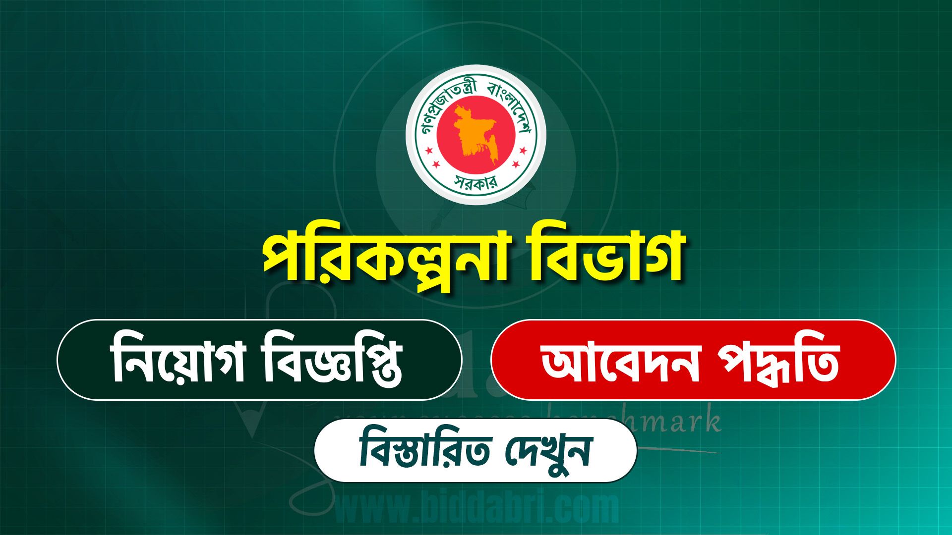 পরিকল্পনা বিভাগ নিয়োগ বিজ্ঞপ্তি ২০২৫
