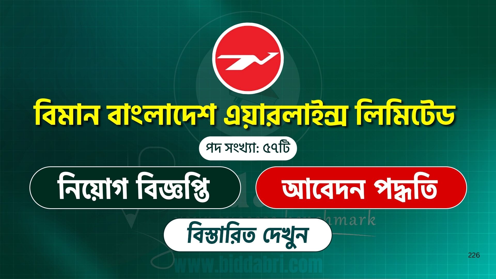 বিমান বাংলাদেশ এয়ারলাইন্স সার্কুলার ২০২৬