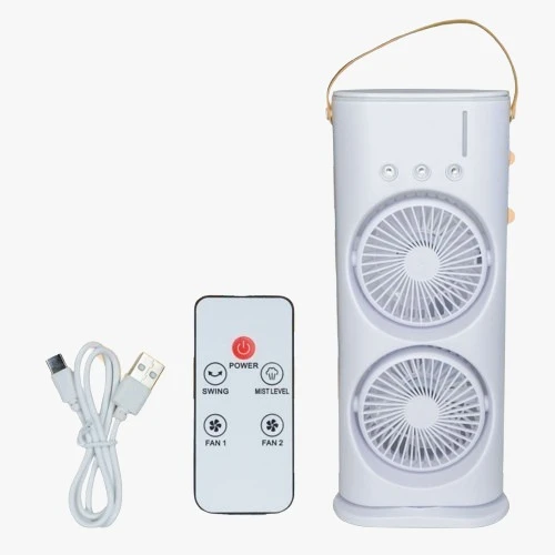 USB Misting Fan: Dual-Head, 3-Speed