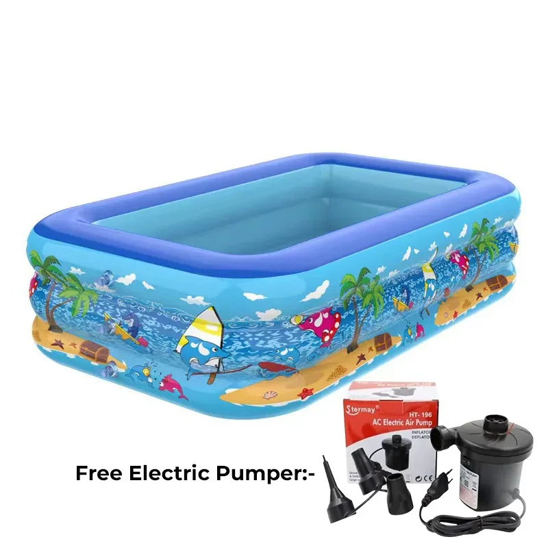 Inflatable Baby Bath Tub - 4ft Swimming Pool for Toddlers Age 3+ with Air Pump