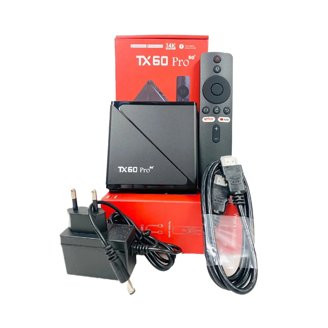 TX60 Pro 14K Ultra HD Smart Android TV Box with Voice Control Remote